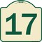 Signmission Sign with Number 17 Heavy-Gauge Aluminum Architectural Sign, 18" x 18", TG-1818-22905 A-DES-TG-1818-22905 - alternate 1